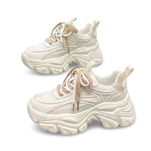Chunky platåsneakers för dam med meshpaneler-Footwear for women-Fjallbarn