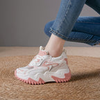 Chunky sneakers i mesh med snörning för dam-Footwear for women-Fjallbarn