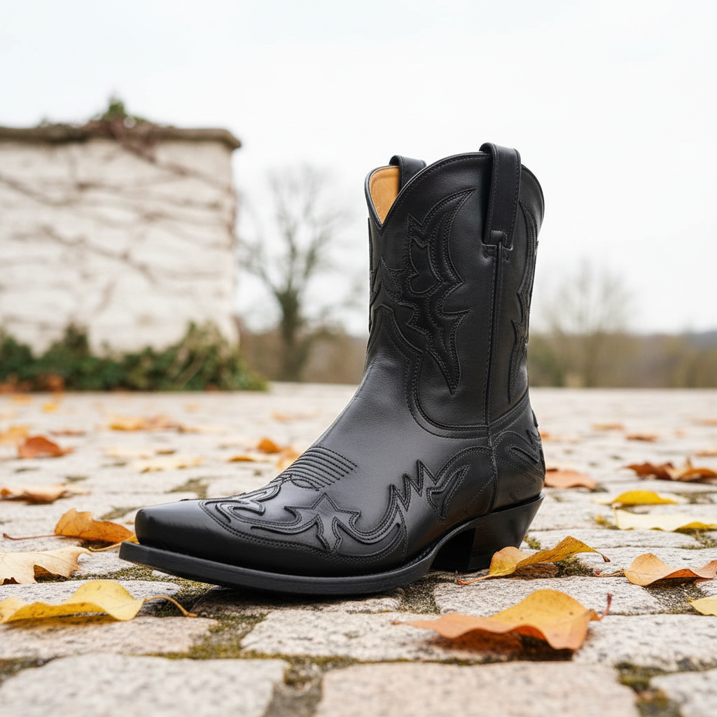 Cowboyboots för dam med dekorativa sömmar-Footwear for women-Fjallbarn