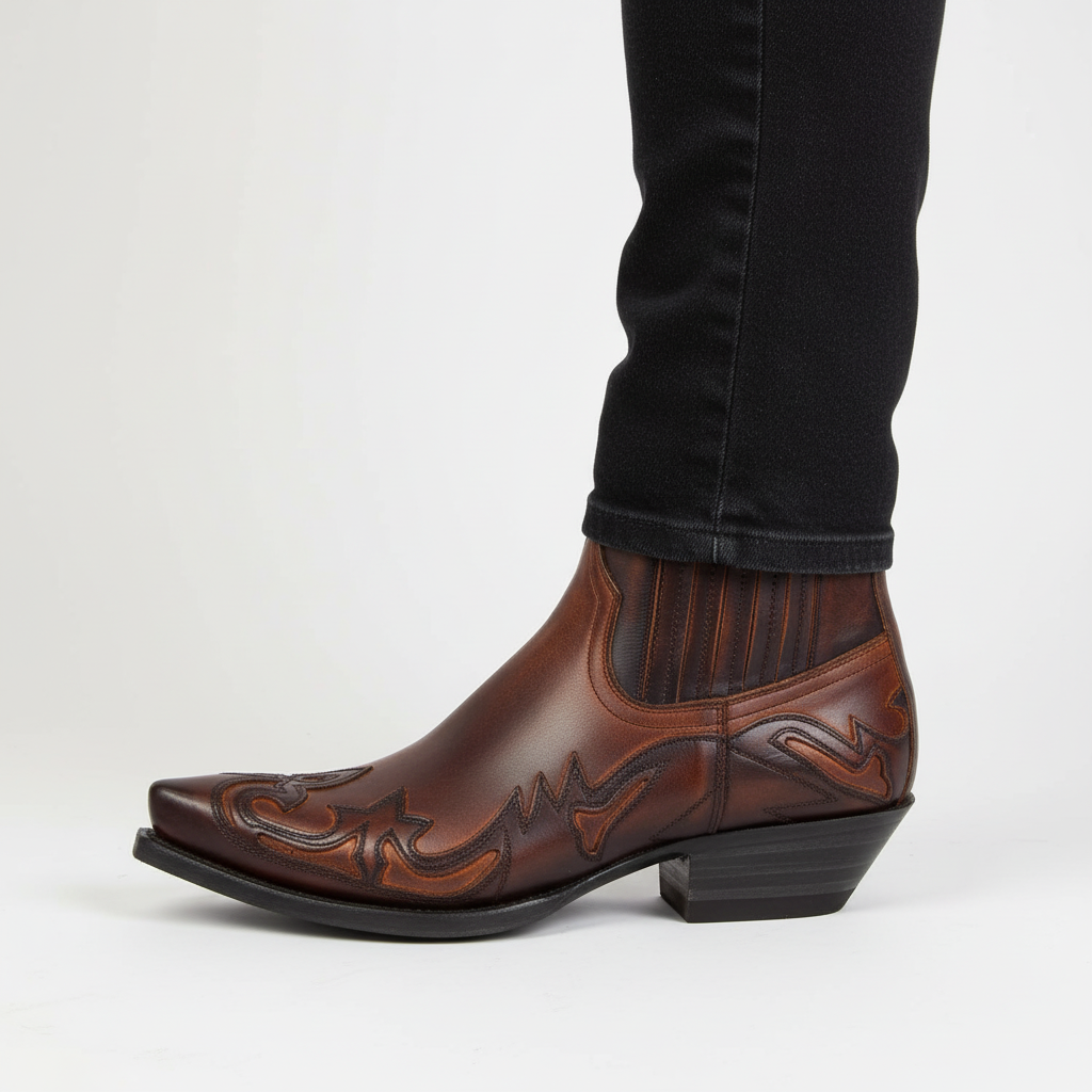 Cowboyboots för dam med dekorativa sömmar-Footwear for women-Fjallbarn