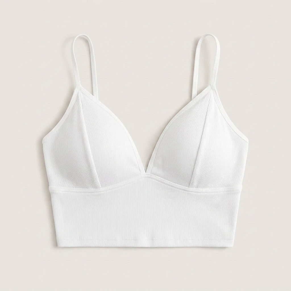Croppad linne med V-ringning för dam-Tops for women-Fjallbarn