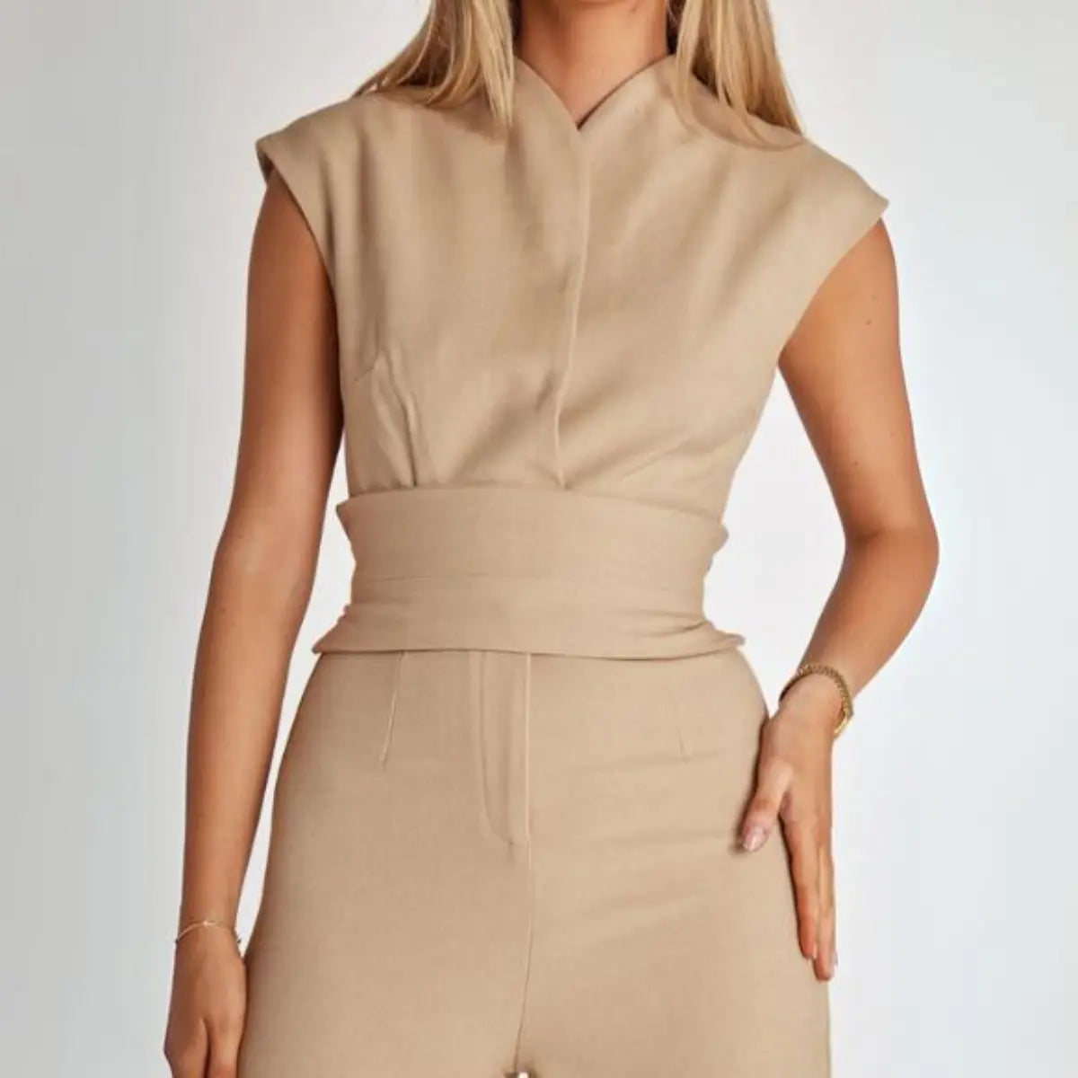 Dam Ärmlös Jumpsuit med Vida Ben-Jumpsuits for women-Fjallbarn