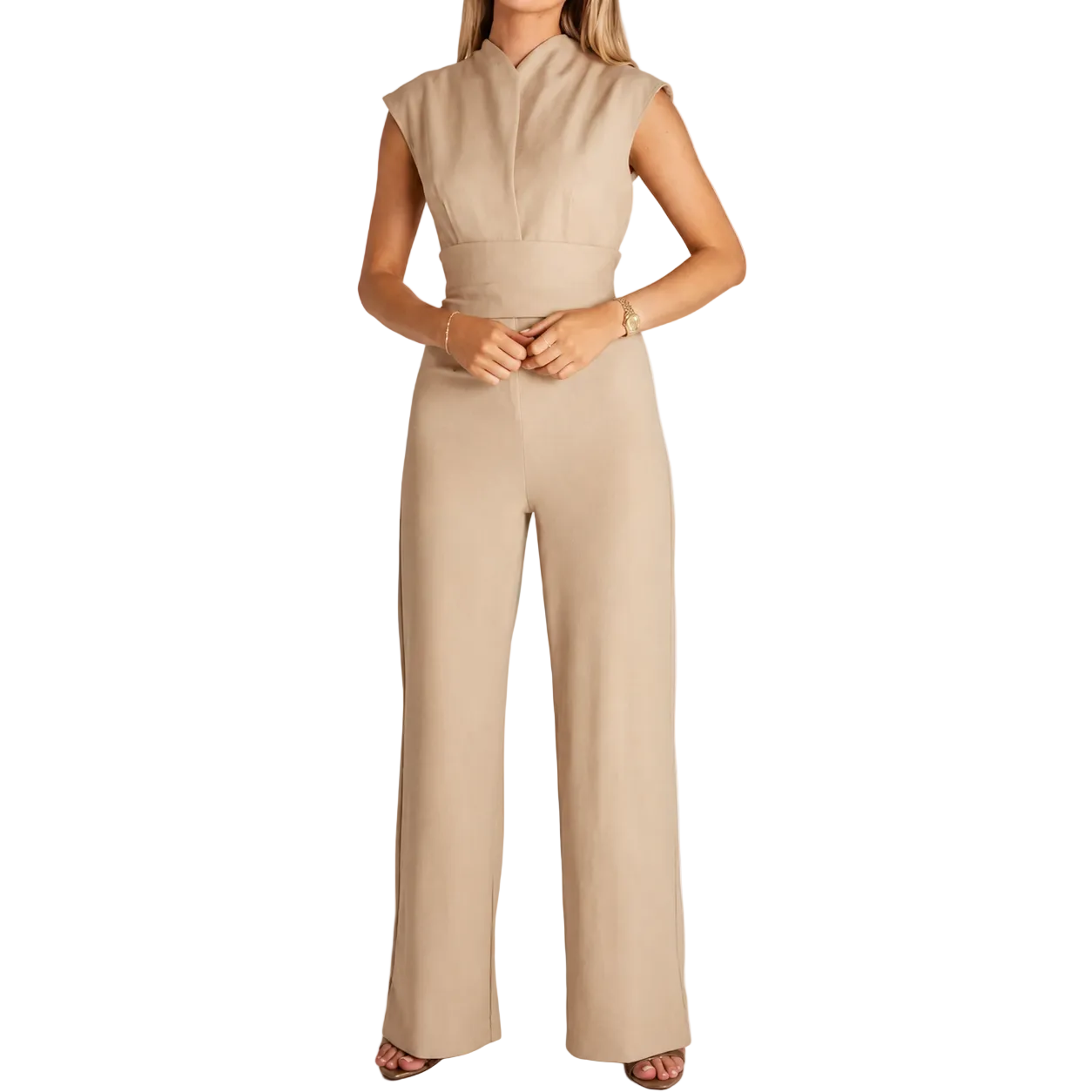 Dam Ärmlös Jumpsuit med Vida Ben-Jumpsuits for women-Fjallbarn