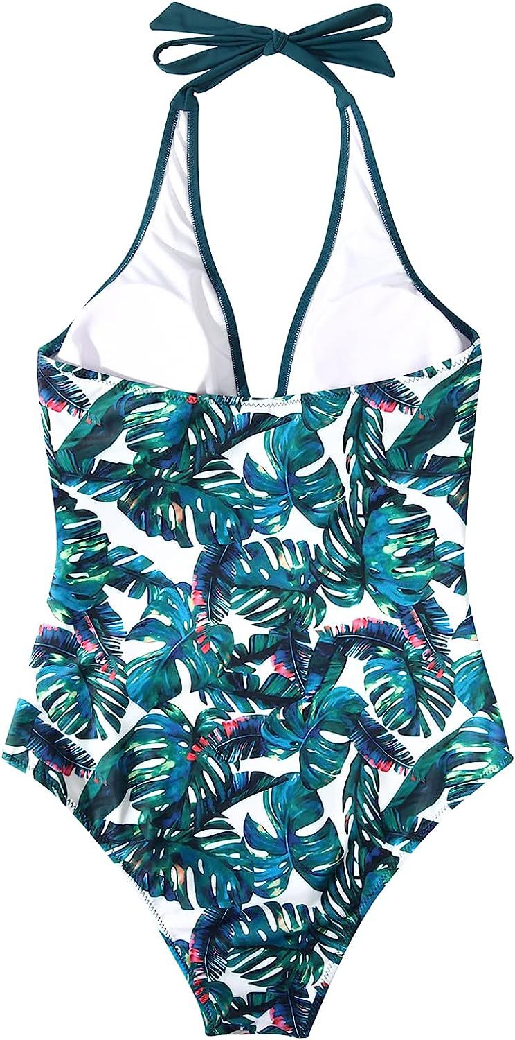 Dam baddräkt med halterneck och omlottdesign-Swimwear for women-Fjallbarn
