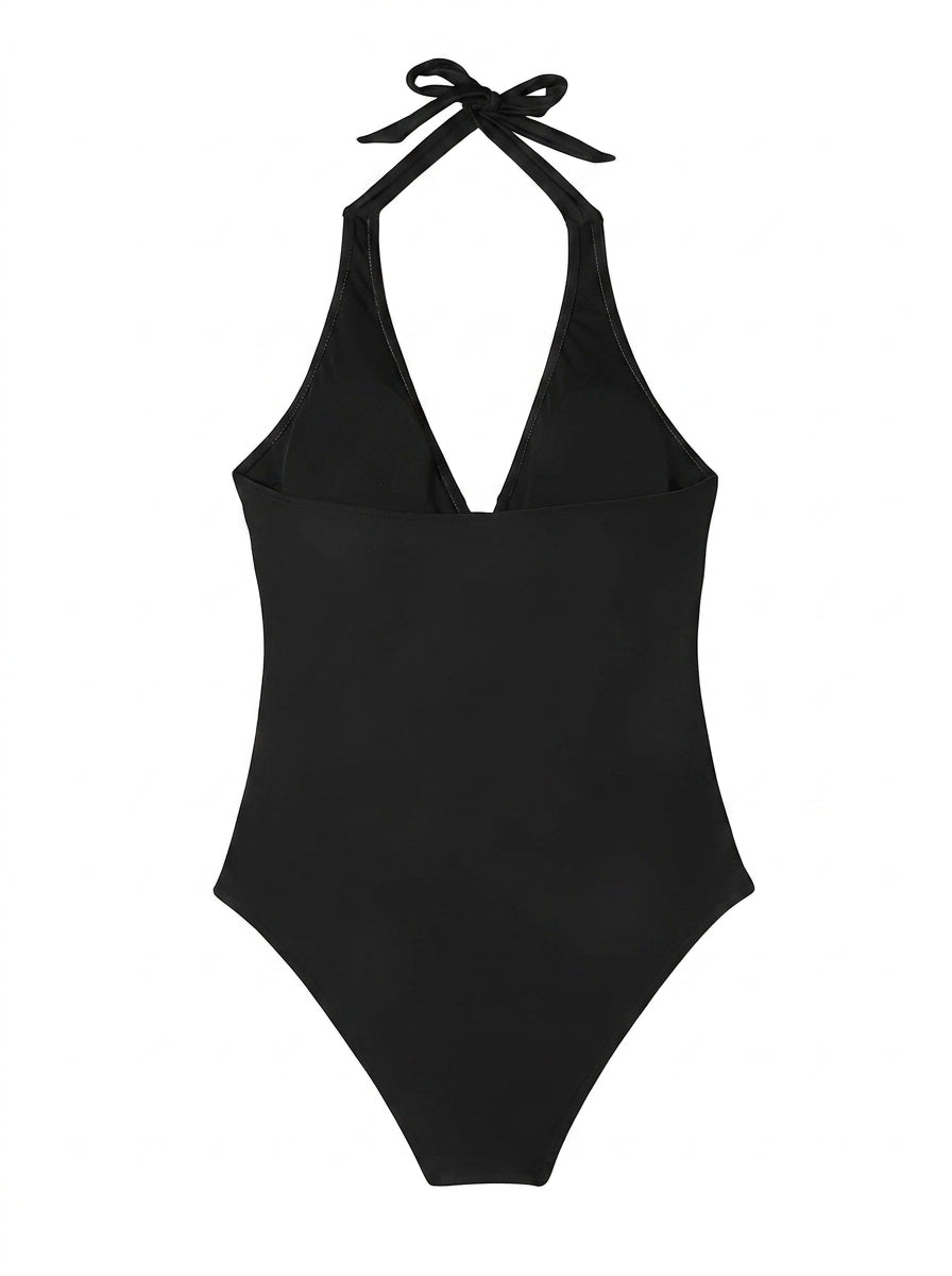 Dam baddräkt med halterneck och omlottdesign-Swimwear for women-Fjallbarn