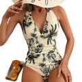 Dam baddräkt med v-ringning och halterneck-Swimwear for women-Fjallbarn