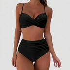 Dam bikini med omlott-topp och rynkad trosa med hög midja-Swimwear for women-Fjallbarn