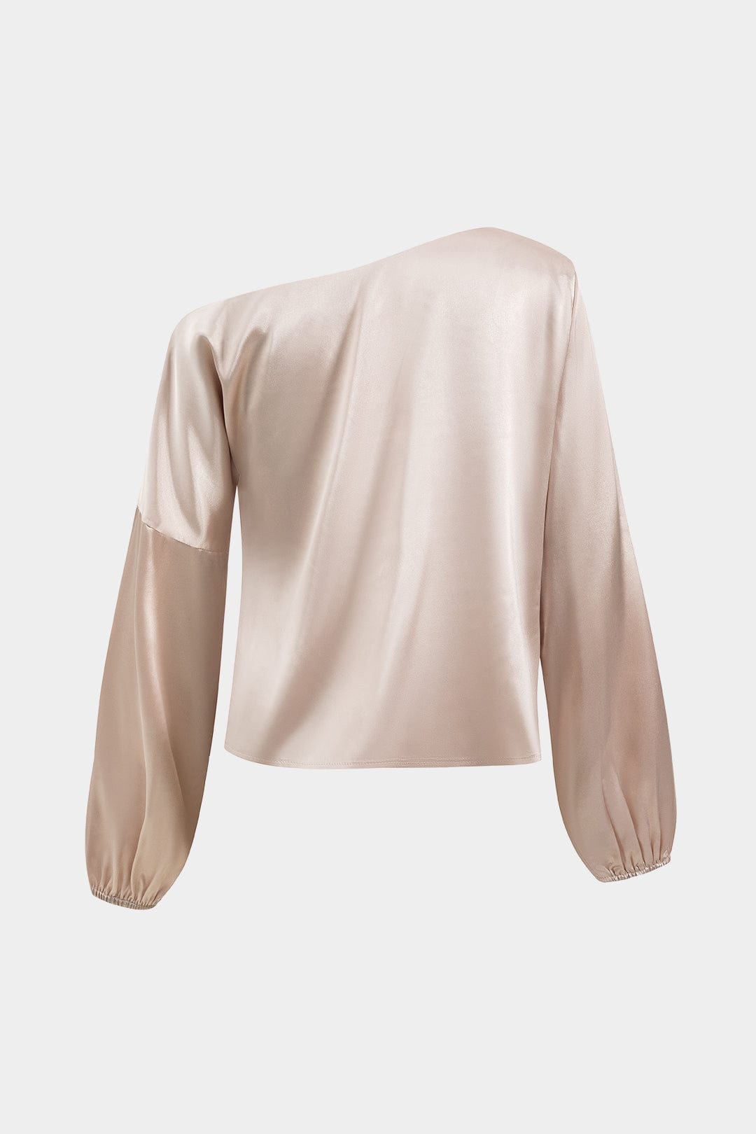 Dam blus med enaxlad skärning och ballongärmar-Blouse for women-Fjallbarn