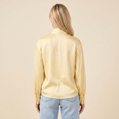 Dam blus med knytkrage och långa ärmar-Blouse for women-Fjallbarn