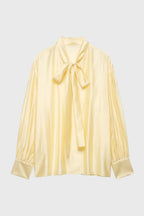 Dam blus med knytkrage och långa ärmar-Blouse for women-Fjallbarn