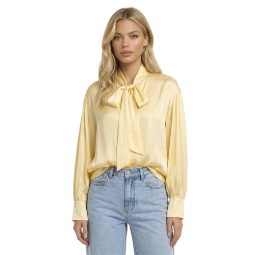 Dam blus med knytkrage och långa ärmar-Blouse for women-Fjallbarn