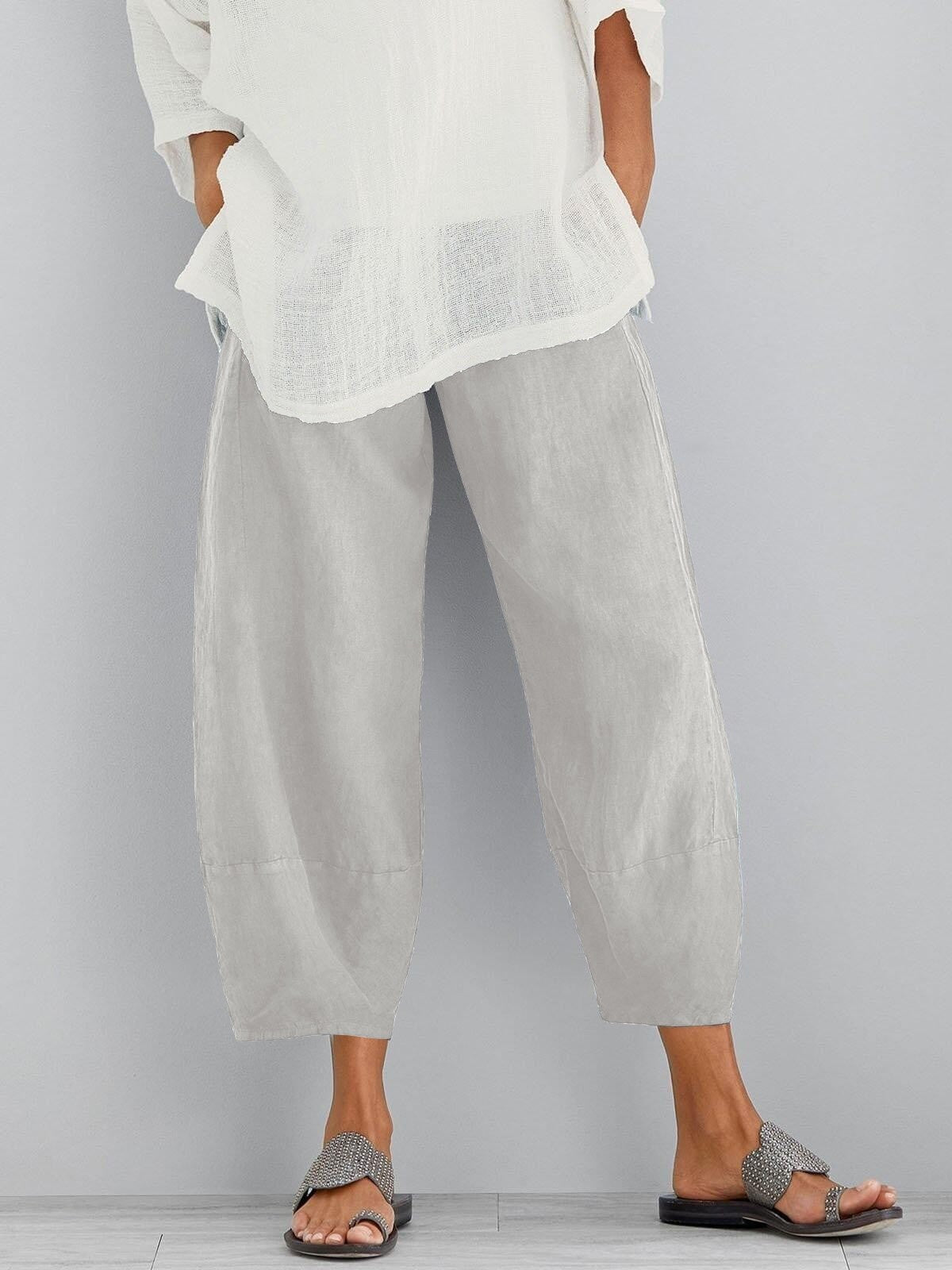 Dam byxor med elastisk midja och vid benform-Pant for women-Fjallbarn