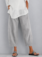 Dam byxor med elastisk midja och vid benform-Pant for women-Fjallbarn