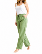 Dam Byxor med raka ben, elastisk midja och dragsko-Pant for women-Fjallbarn