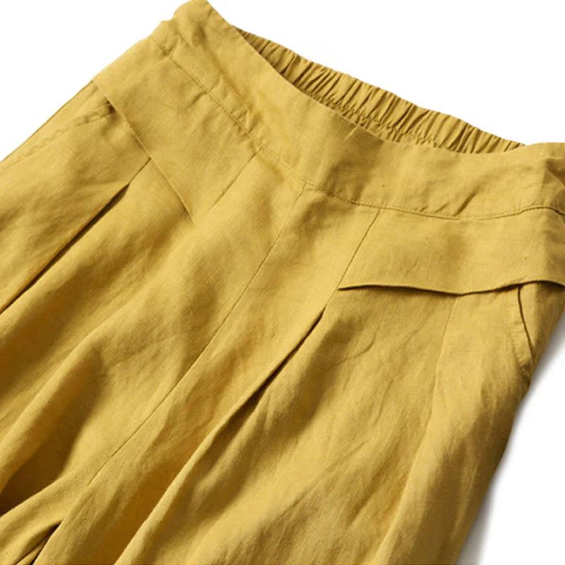 Dam Byxor med Vid Bensiluett och Hög Midja-Pant for women-Fjallbarn