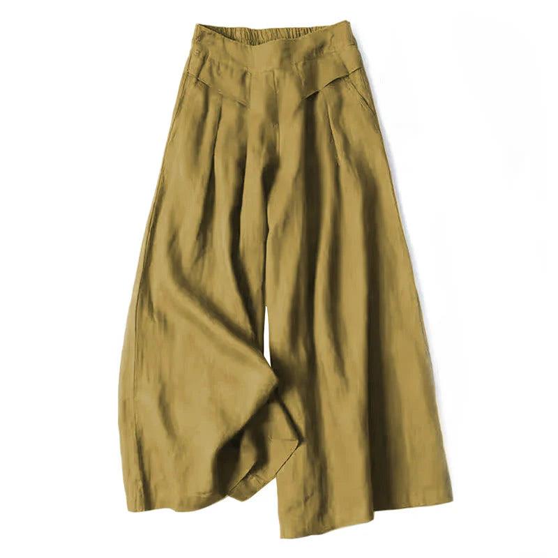 Dam Byxor med Vid Bensiluett och Hög Midja-Pant for women-Fjallbarn