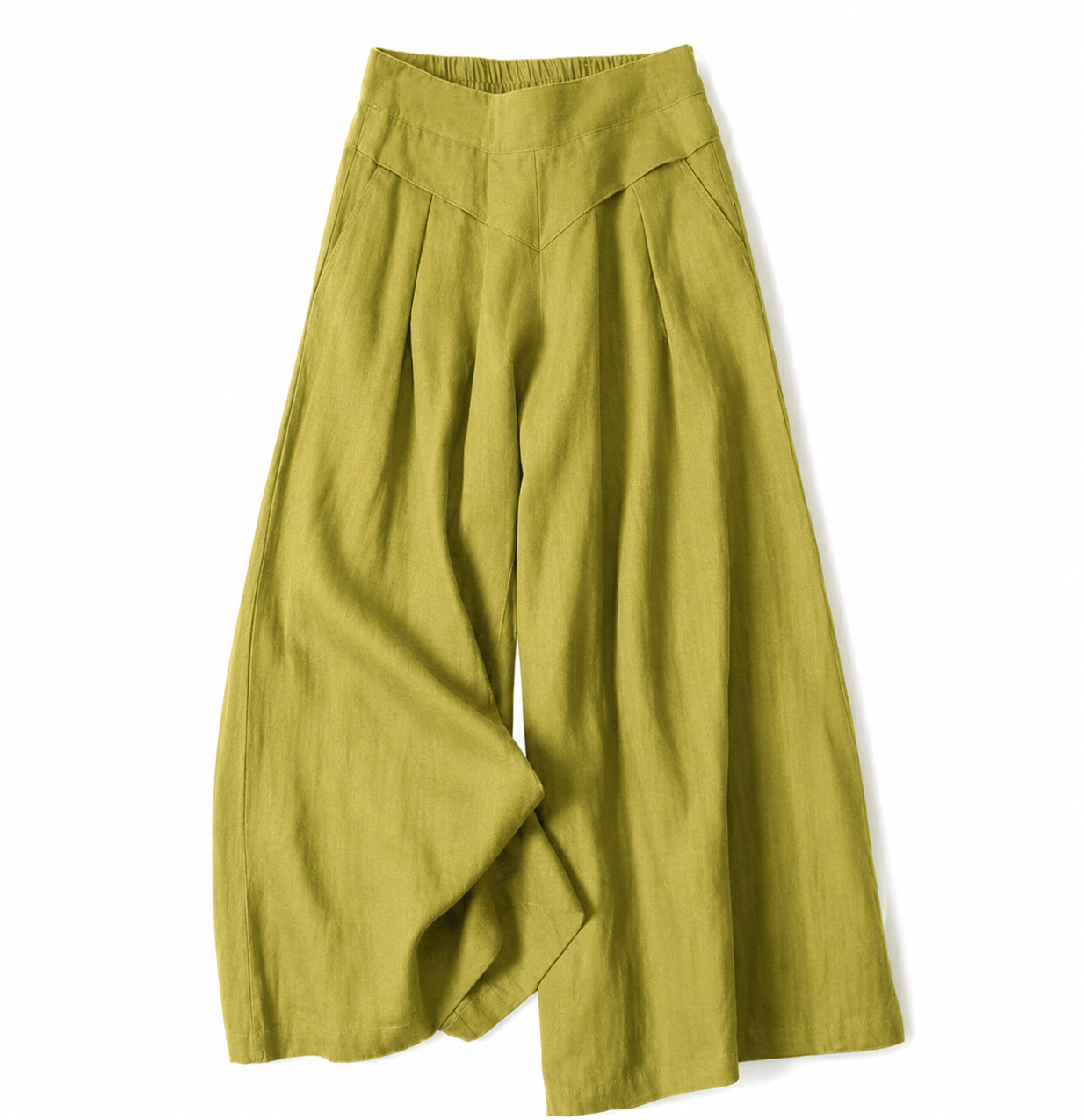 Dam Byxor med Vid Bensiluett och Hög Midja-Pant for women-Fjallbarn