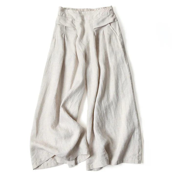 Dam Byxor med Vid Bensiluett och Hög Midja-Pant for women-Fjallbarn