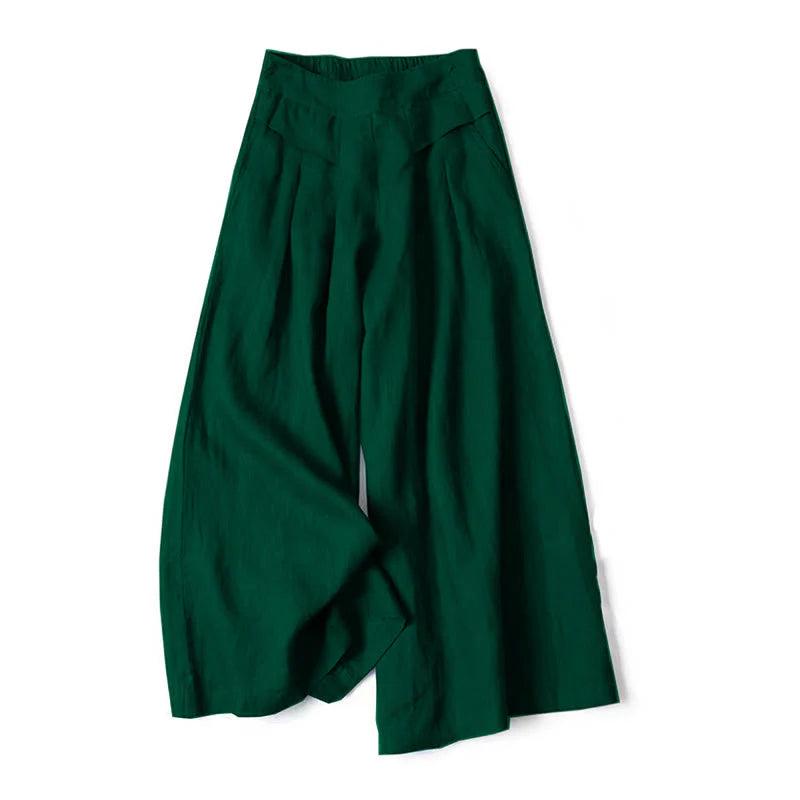 Dam Byxor med Vid Bensiluett och Hög Midja-Pant for women-Fjallbarn