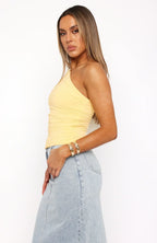 Dam enaxlad topp med rynkad detalj-Tops for women-Fjallbarn