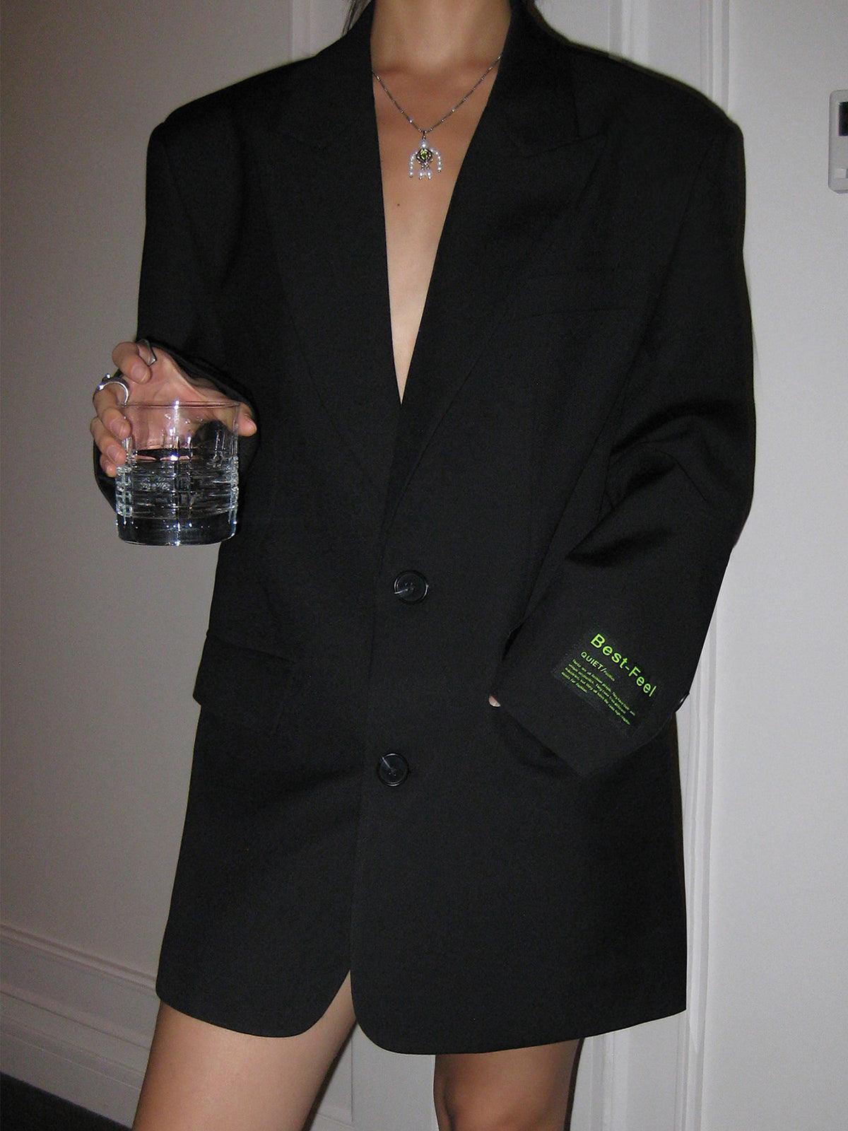 Dam Kavaj med slagkrage och knappstängning-Blazer for women-Fjallbarn