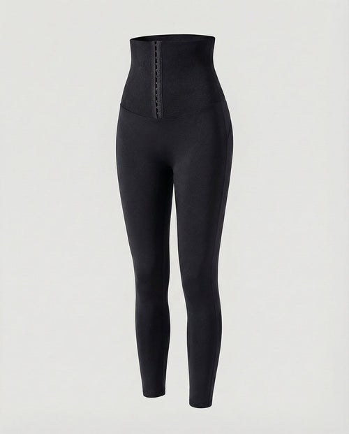 Dam leggings med hög midja och hyskknäppning-Leggins for women-Fjallbarn