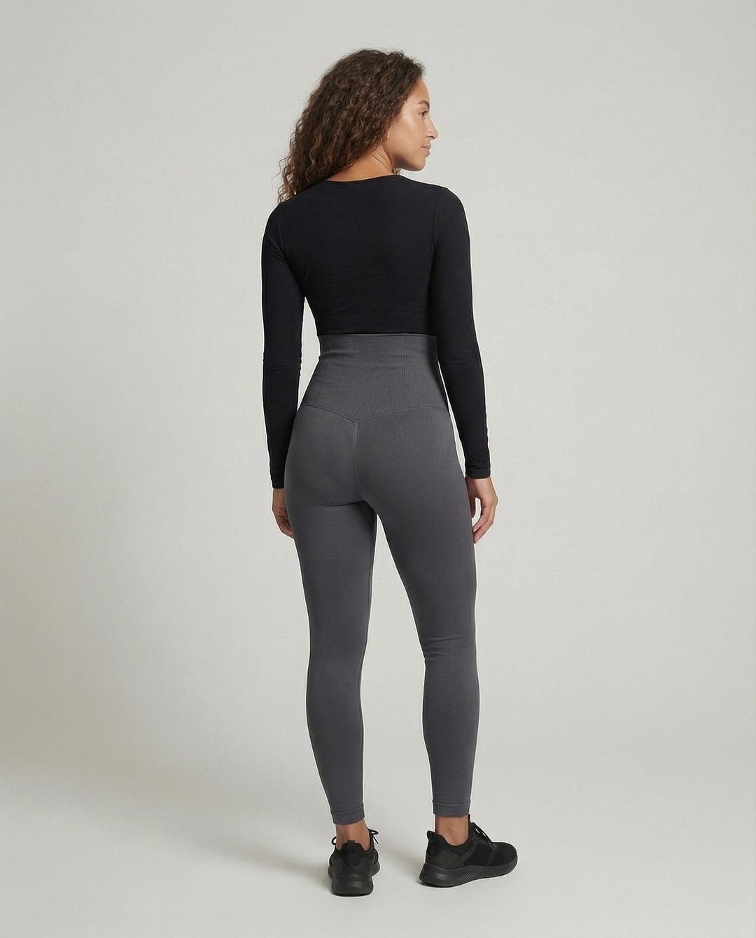 Dam leggings med hög midja och hyskknäppning-Leggins for women-Fjallbarn