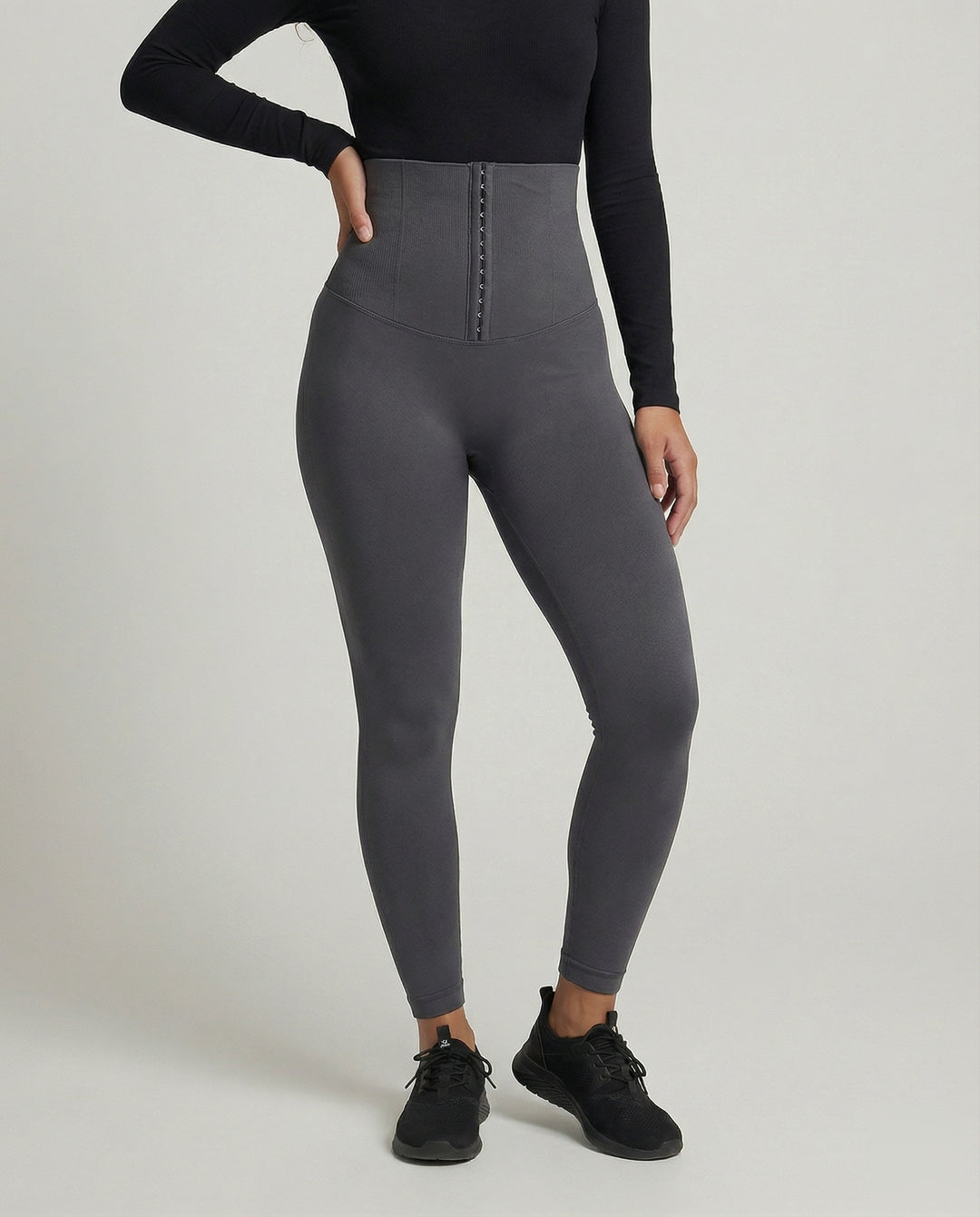 Dam leggings med hög midja och hyskknäppning-Leggins for women-Fjallbarn
