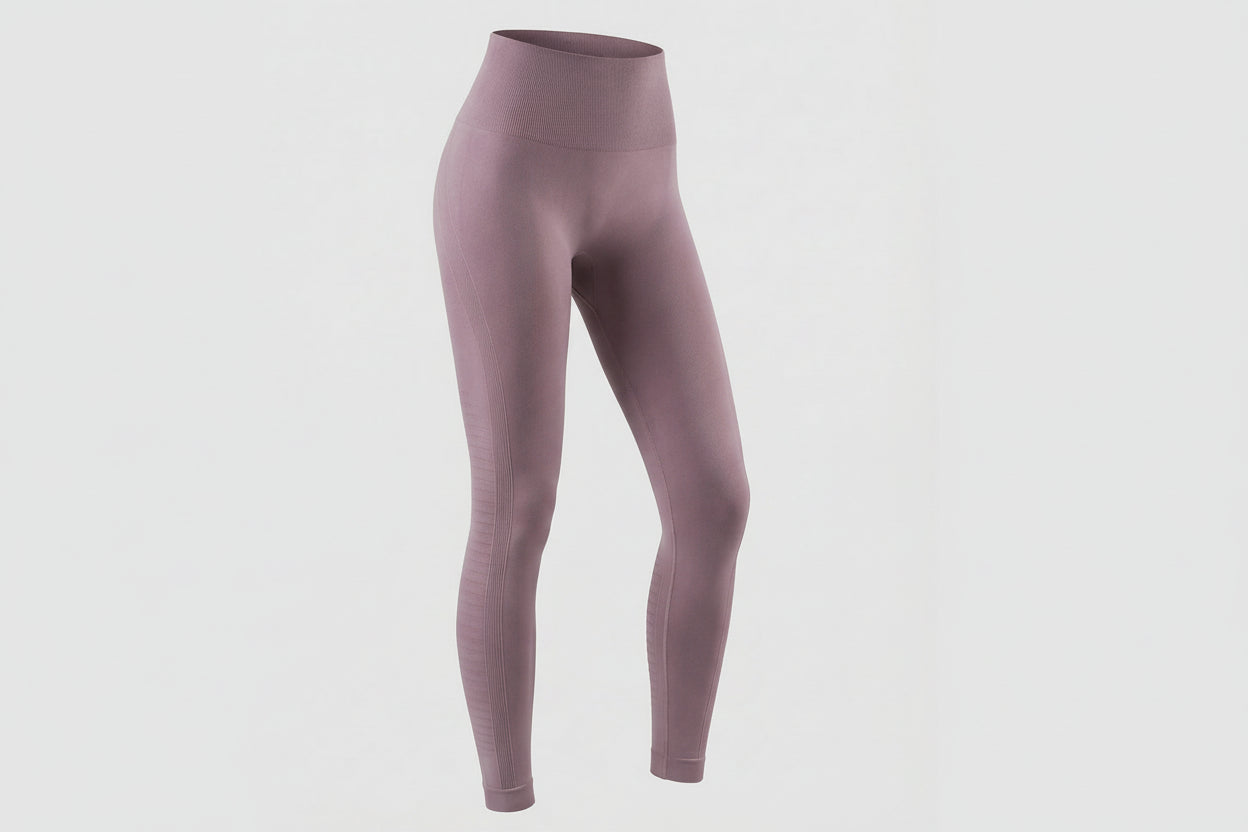 Dam Leggings med Hög Midja och Sömlös Struktur med Texturerade Paneler-Leggins for women-Fjallbarn