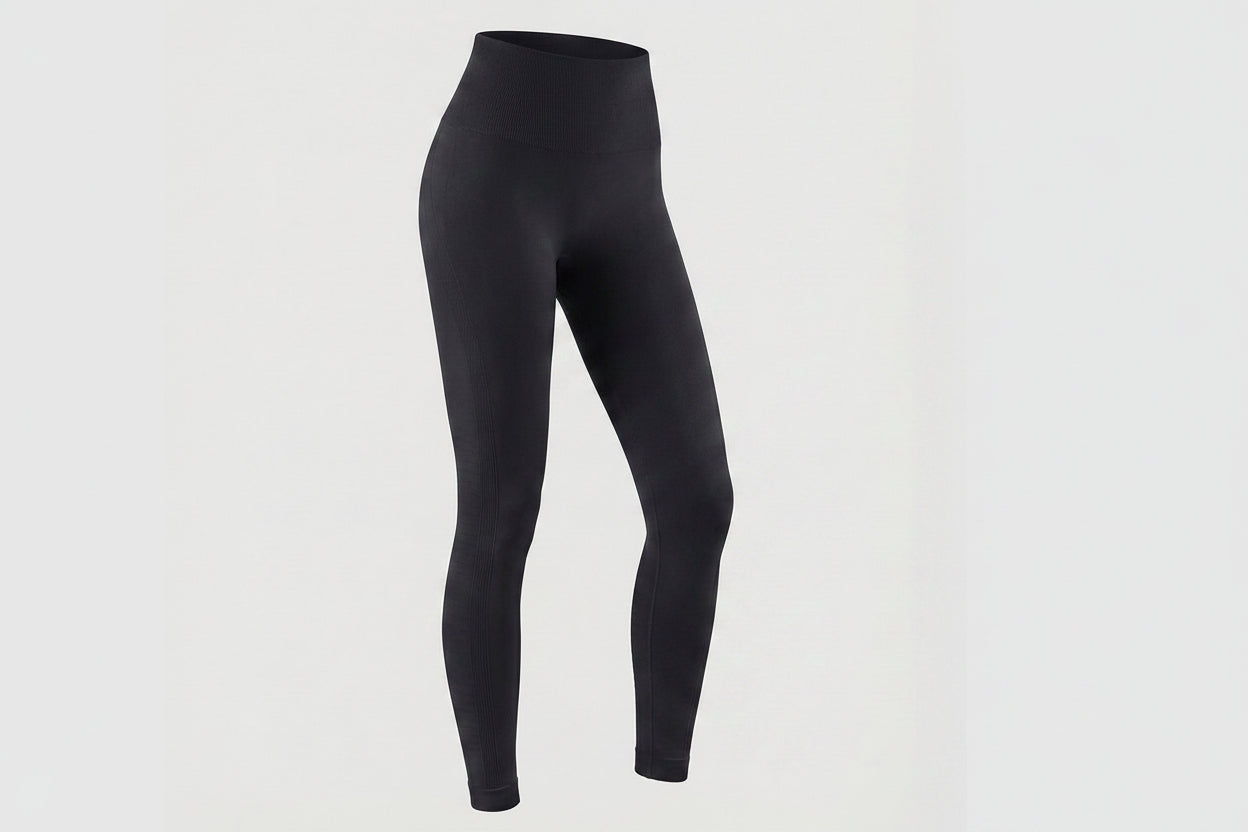 Dam Leggings med Hög Midja och Sömlös Struktur med Texturerade Paneler-Leggins for women-Fjallbarn