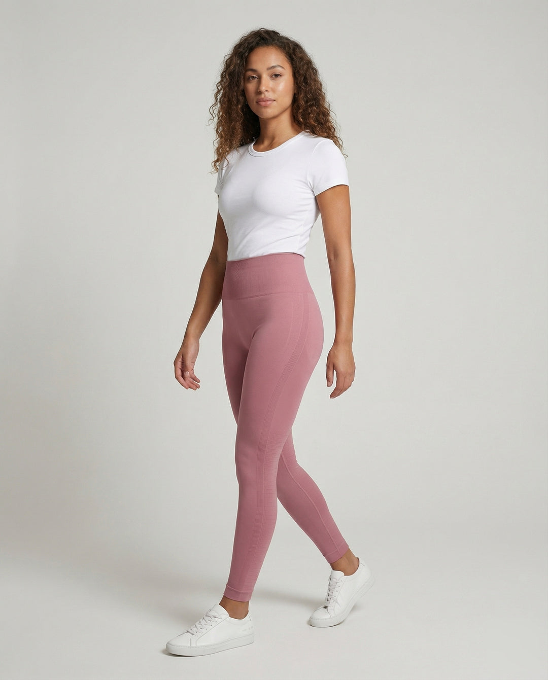 Dam Leggings med Hög Midja och Sömlös Struktur med Texturerade Paneler-Leggins for women-Fjallbarn