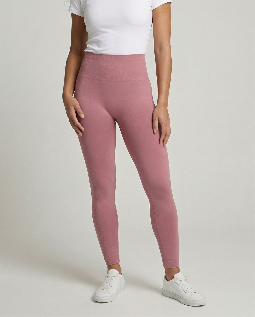 Dam Leggings med Hög Midja och Sömlös Struktur med Texturerade Paneler-Leggins for women-Fjallbarn