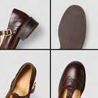 Dam Mary Jane-skor med T-rem och perforerade detaljer-Footwear for women-Fjallbarn