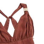 Dam Maxiklänning med Djup V-ringning-Maxi Dress-Fjallbarn