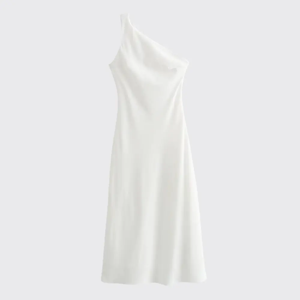 Dam Maxiklänning med One-Shoulder Design-Maxi Dress-Fjallbarn