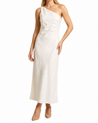 Dam Maxiklänning med One-Shoulder Design-Maxi Dress-Fjallbarn