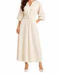 Dam Maxiklänning med Veckad Midja-Maxi Dress-Fjallbarn