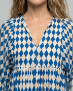 Dam midiklänning med V-ringning och lagerdesign-Midi Dress-Fjallbarn