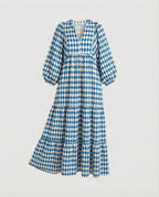 Dam midiklänning med V-ringning och lagerdesign-Midi Dress-Fjallbarn