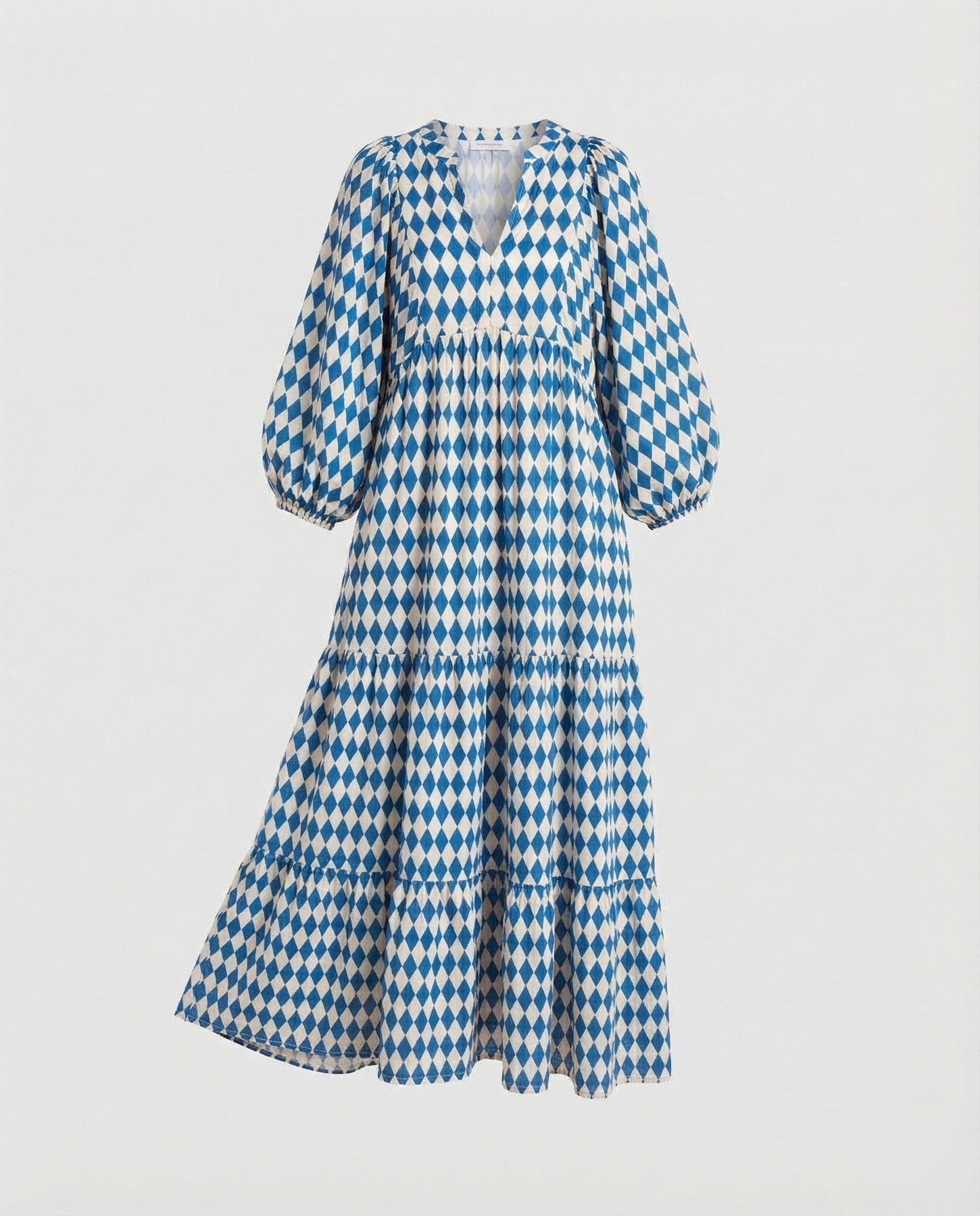 Dam midiklänning med V-ringning och lagerdesign-Midi Dress-Fjallbarn