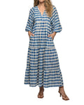 Dam midiklänning med V-ringning och lagerdesign-Midi Dress-Fjallbarn