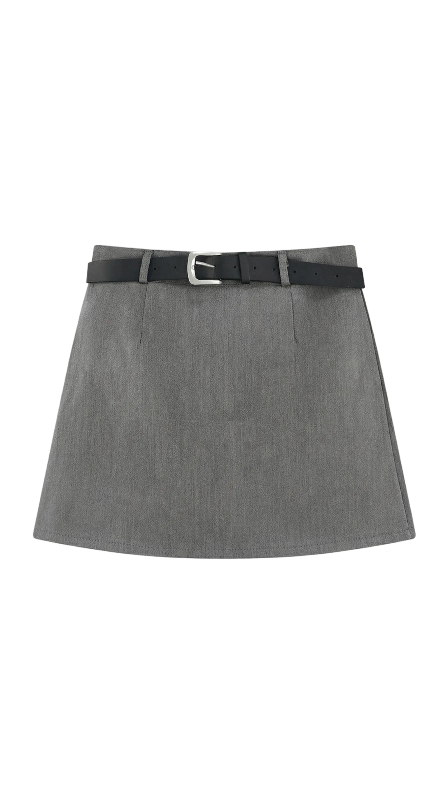 Dam minikjol med hög midja, bälteshällor och rak fåll-Skirt for women-Fjallbarn