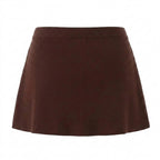 Dam minikjol med omlottfront, veckad sida och spänne-Skirt for women-Fjallbarn