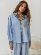 Dam Pyjamaset med Knäppbar Top och Byxor med Elastisk Midja-Sets for women-Fjallbarn