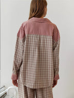 Dam Pyjamaset med Knäppbar Top och Byxor med Elastisk Midja-Sets for women-Fjallbarn