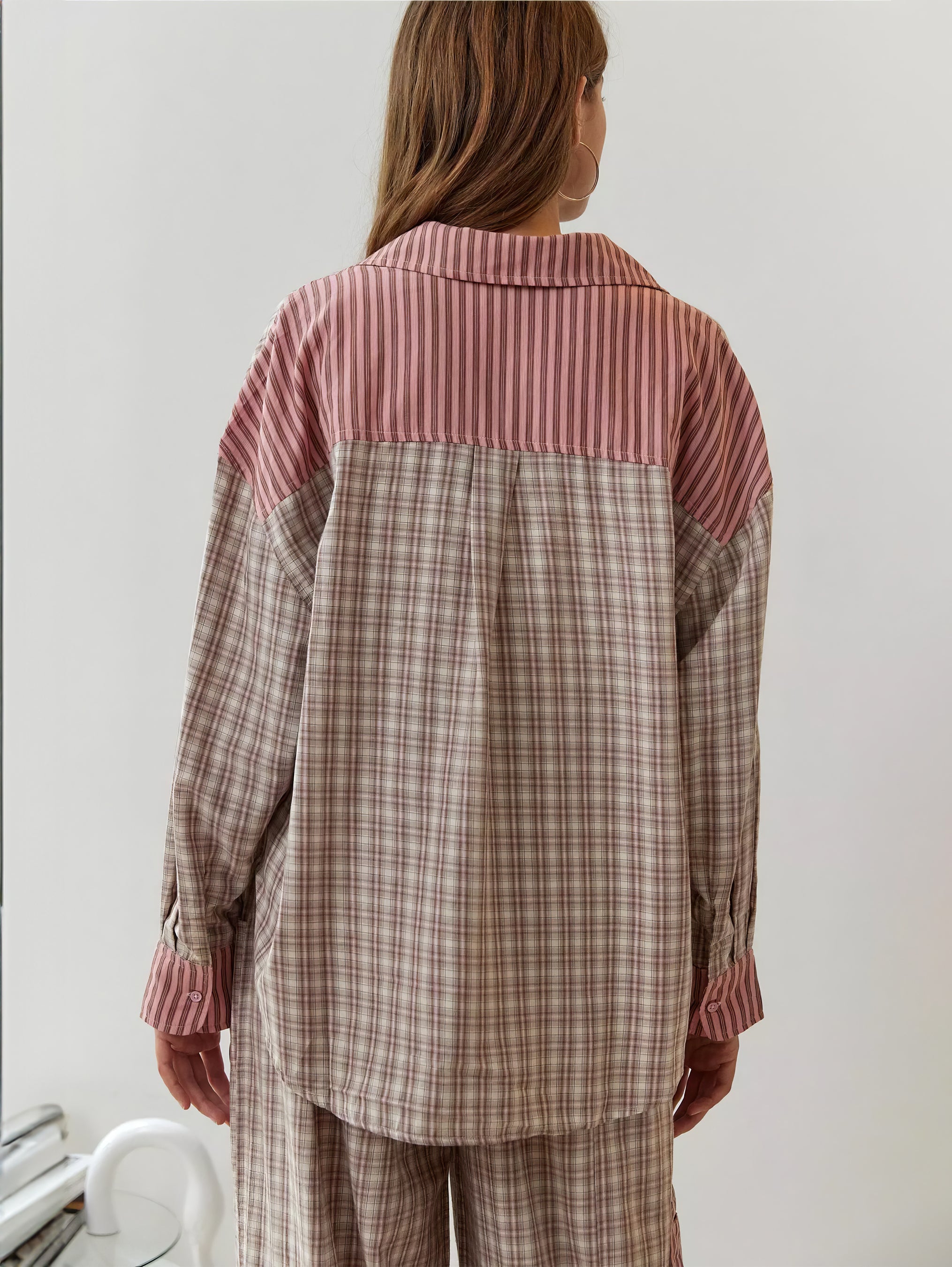 Dam Pyjamaset med Knäppbar Top och Byxor med Elastisk Midja-Sets for women-Fjallbarn