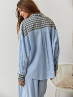 Dam Pyjamaset med Knäppbar Top och Byxor med Elastisk Midja-Sets for women-Fjallbarn