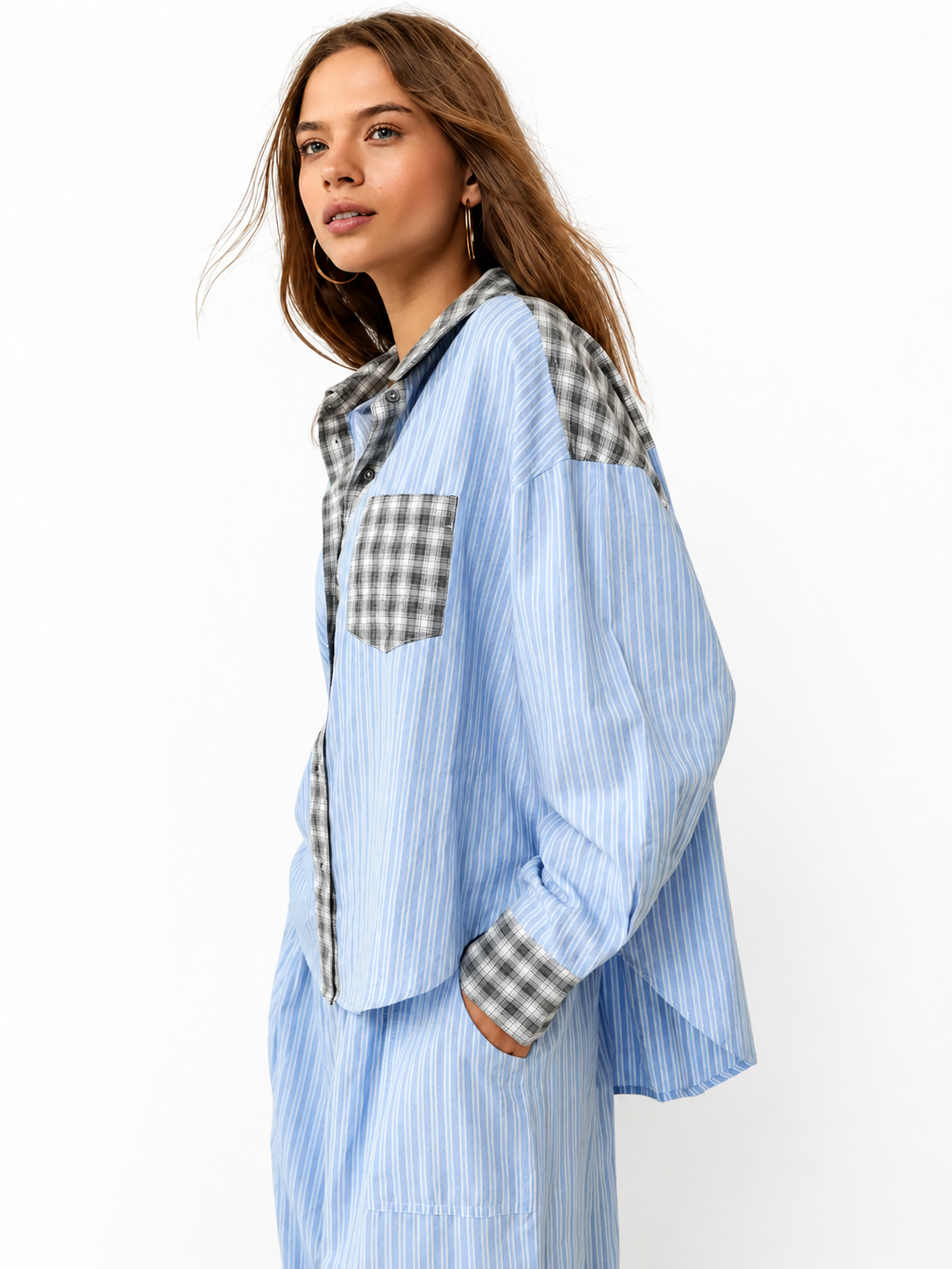 Dam Pyjamaset med Knäppbar Top och Byxor med Elastisk Midja-Sets for women-Fjallbarn