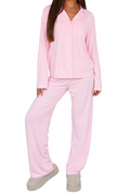 Dam pyjamasset med knäppning och slagkrage-Sets for women-Fjallbarn