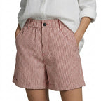 Dam randiga shorts med hög midja och uppvikta benslut-Shorts for men-Fjallbarn